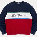 Ben Sherman Colour Block Crew Neck Fleece Sweatshirt - Image 1