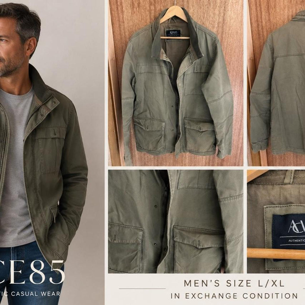 ACE85 Men's Olive Green Utility Field Jacket - Image 1