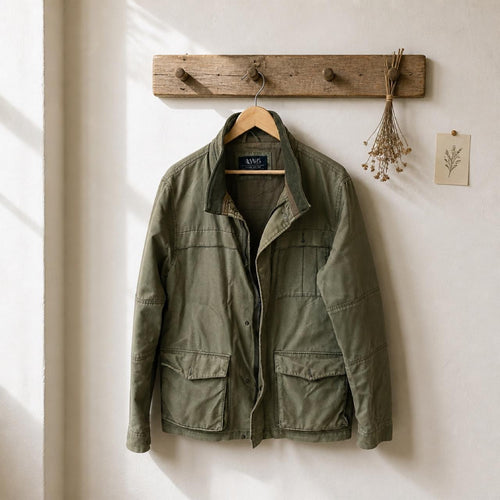 ACE85 Men's Olive Green Utility Field Jacket - Image 2