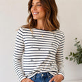 Crew Clothing Company Women's Long Sleeve Striped Top - Image 1