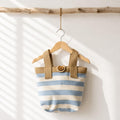 Bill Brown London Mini Canvas Tote Bag Blue And White Stripe - Image 1