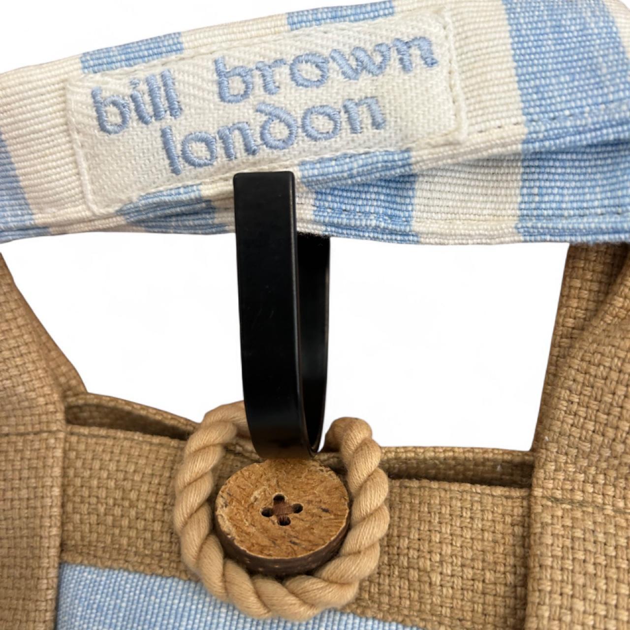 Bill Brown London Mini Canvas Tote Bag Blue And White Stripe - Image 3