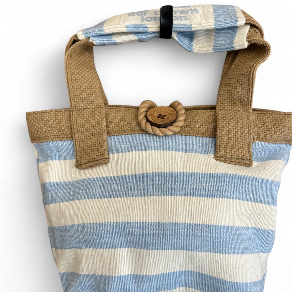 Bill Brown London Mini Canvas Tote Bag Blue And White Stripe - Image 4