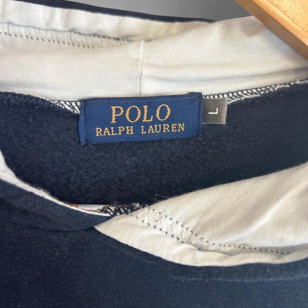 Polo Ralph Lauren Navy Hoodie With Light Blue Lining - Image 3