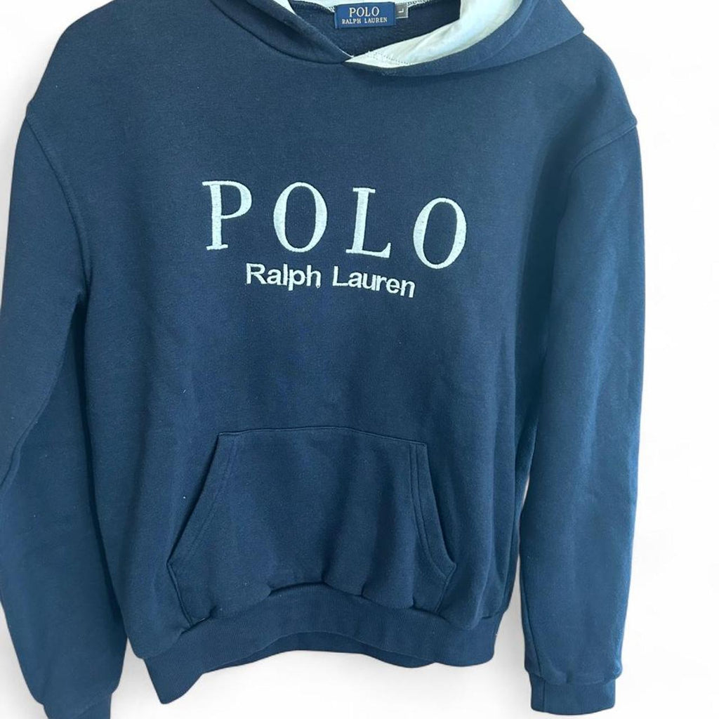 Polo Ralph Lauren Navy Hoodie With Light Blue Lining - Image 4