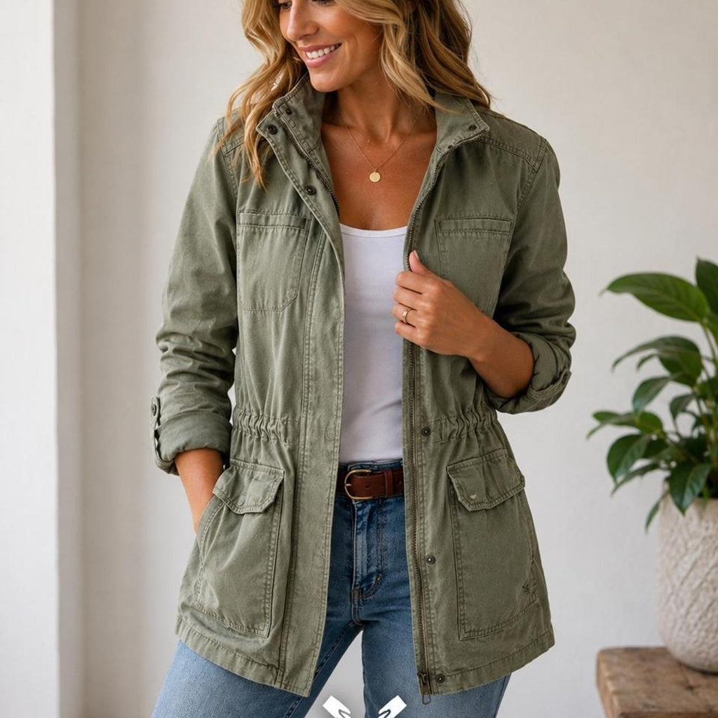 Crew Clothing Company Women's Utility Jacket In Olive Green - Image 1
