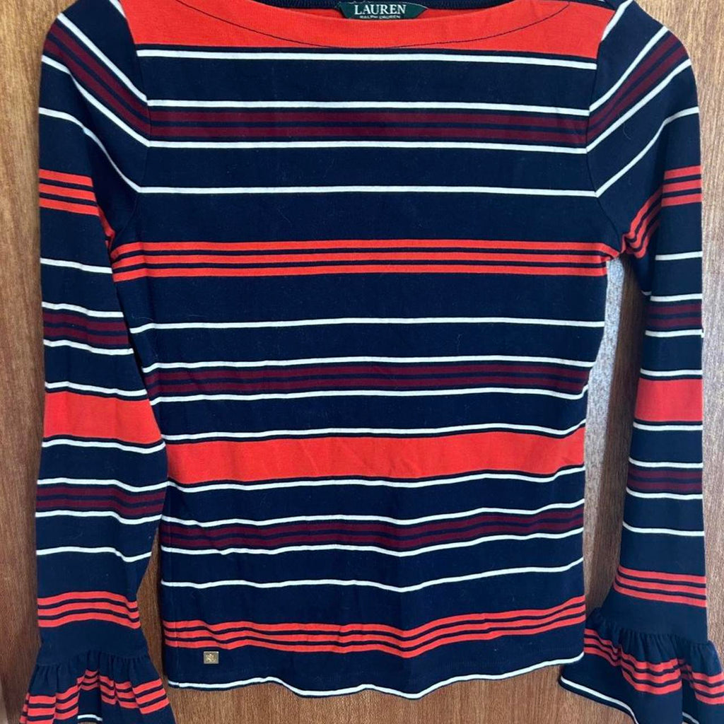 Lauren Ralph Lauren Striped Bell Sleeve Blouse - Image 4