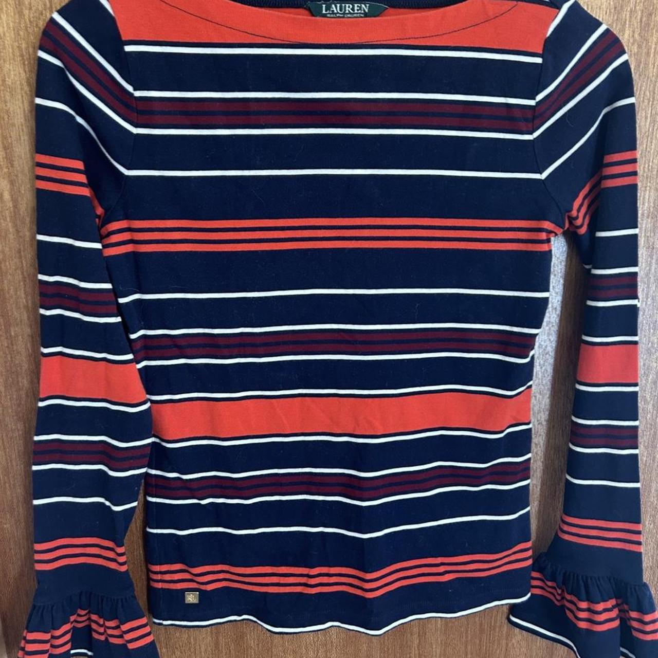Lauren Ralph Lauren Striped Bell Sleeve Blouse - Image 4