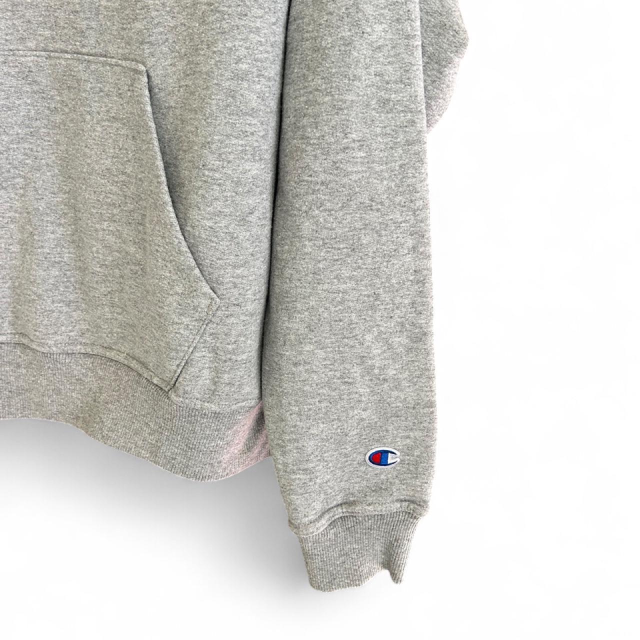 Champion Fleece Hoodie Grey Embroidered Logo - Image 3