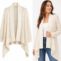 George Women's Knitted Waterfall Cardigan Cream - Image 1