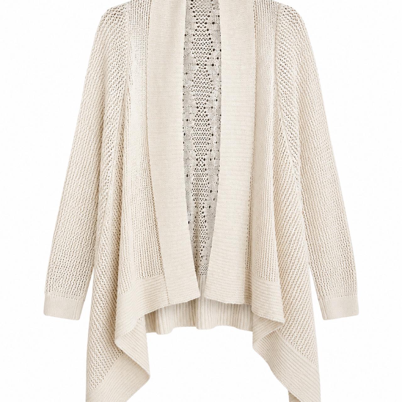 George Women's Knitted Waterfall Cardigan Cream - Image 2