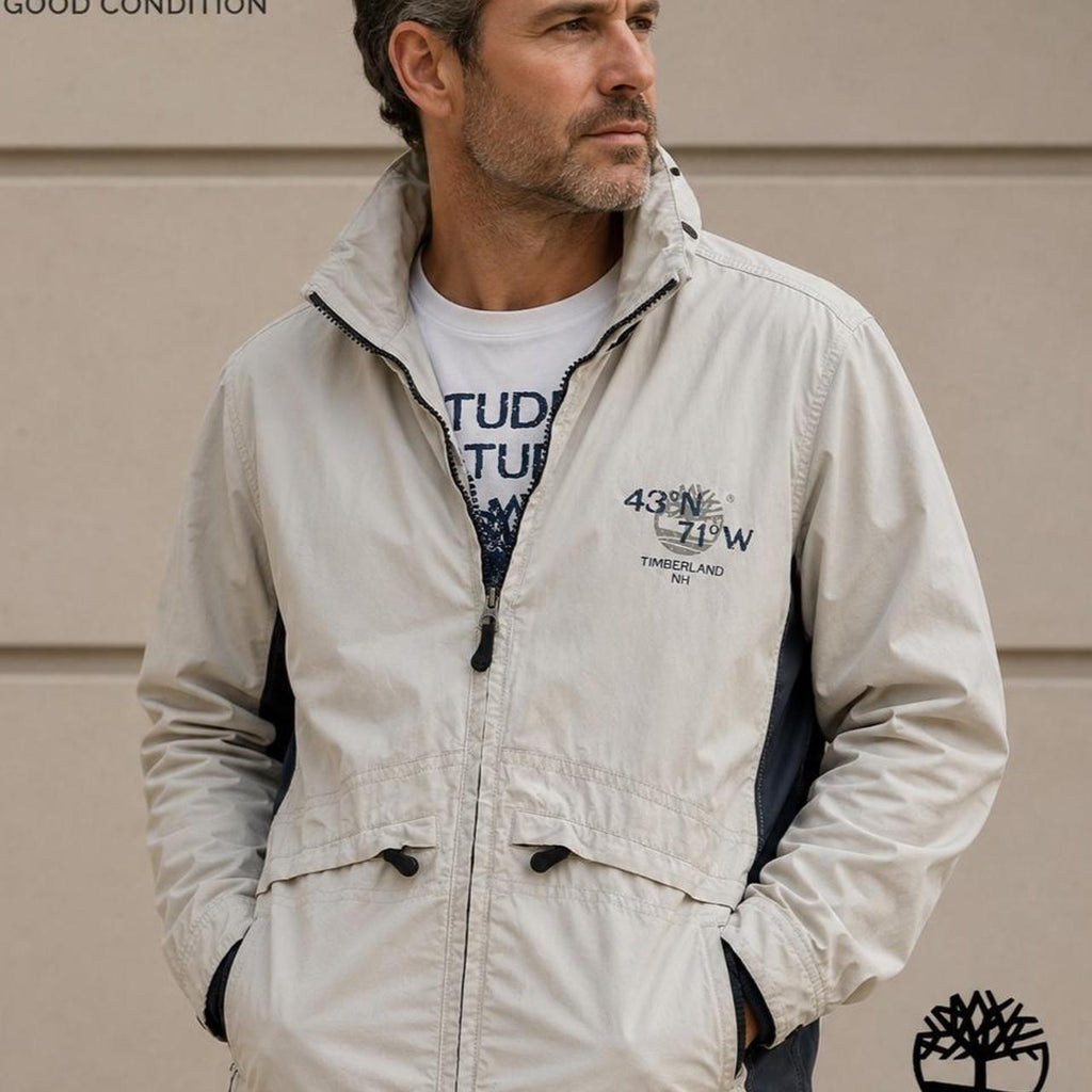 Timberland Lightweight Zip Up Jacket Cream - Image 1