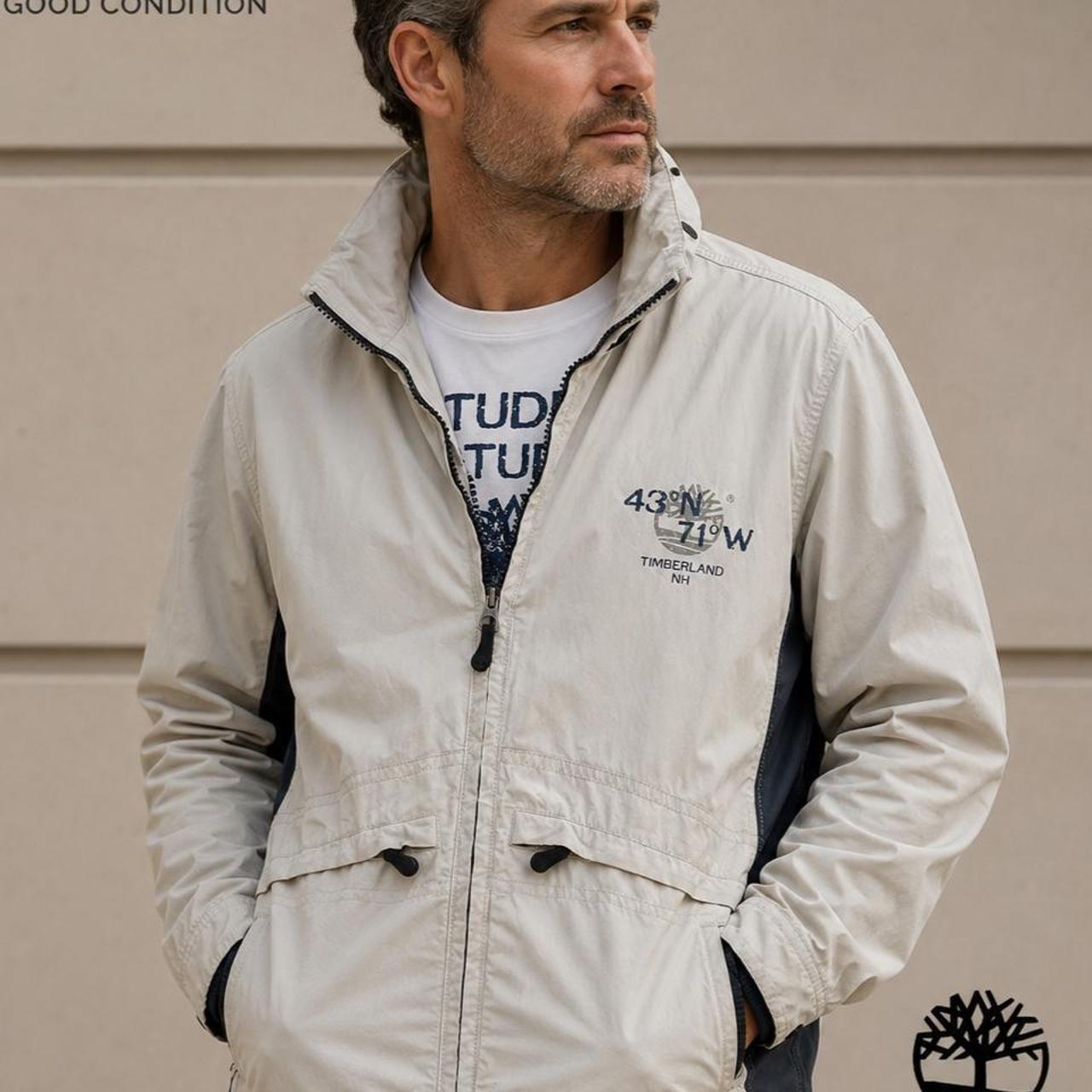 Timberland Lightweight Zip Up Jacket Cream - Image 1