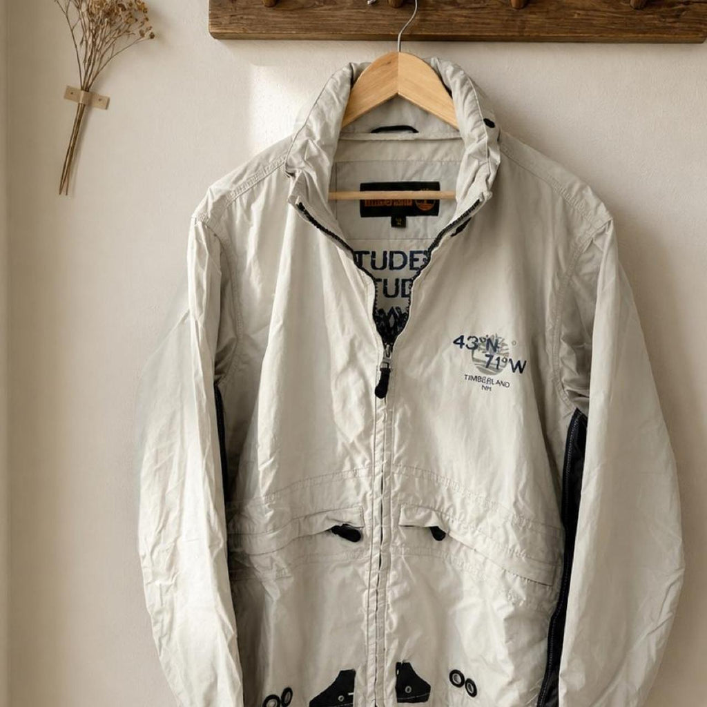Timberland Lightweight Zip Up Jacket Cream - Image 2