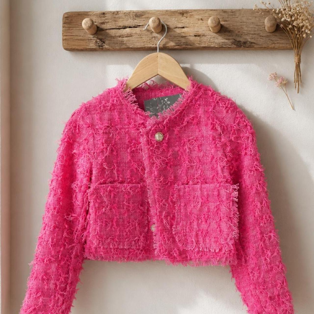 H&M H.A.T.T Textured Fringe Cropped Jacket - Image 2