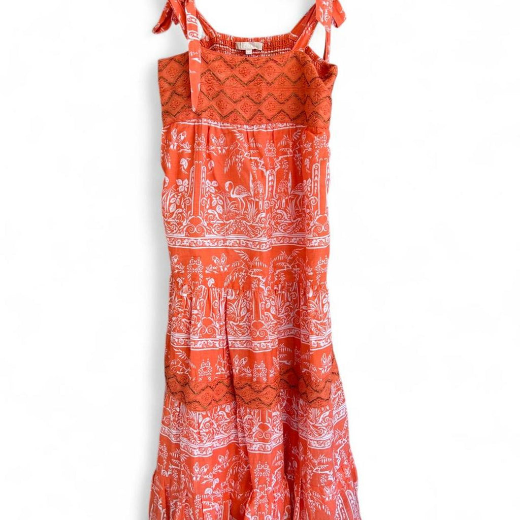Azure Tropical Embroidered Tiered Sundress - Image 5