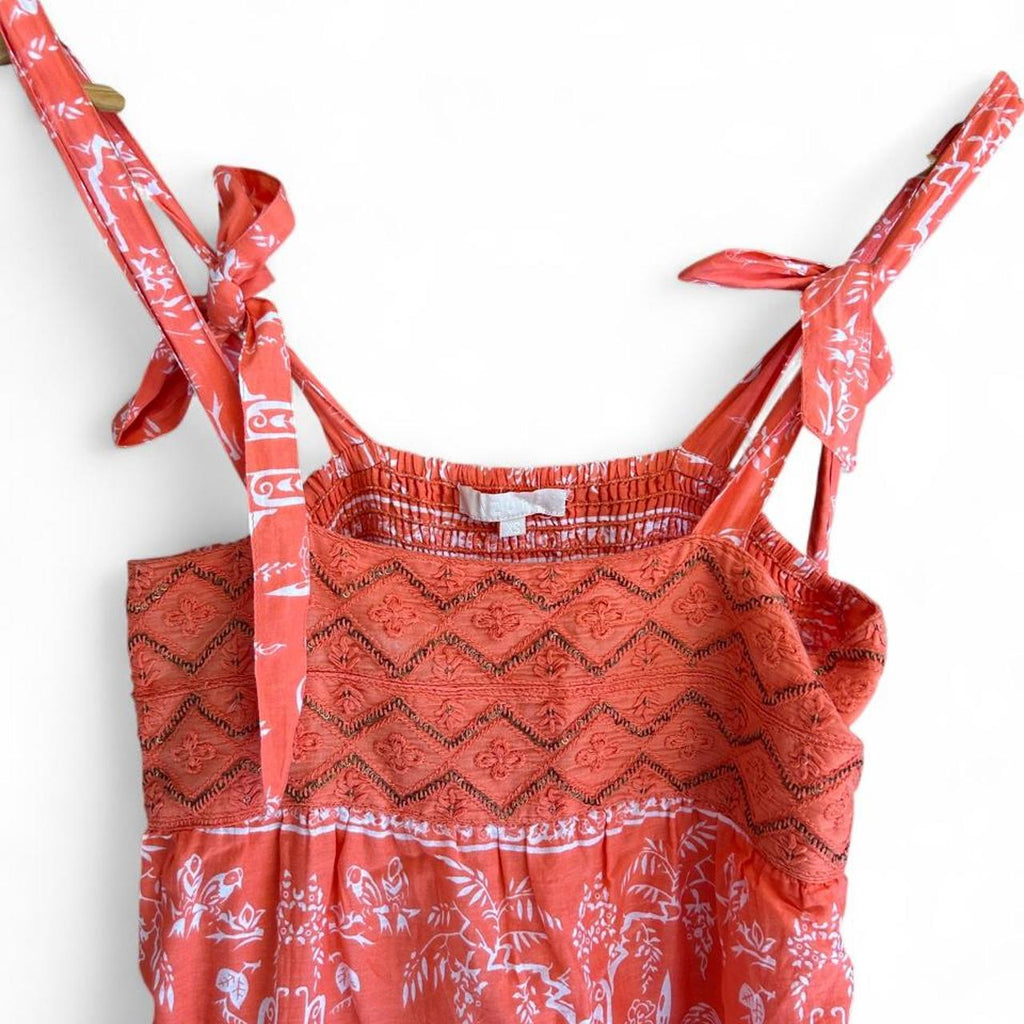 Azure Tropical Embroidered Tiered Sundress - Image 6
