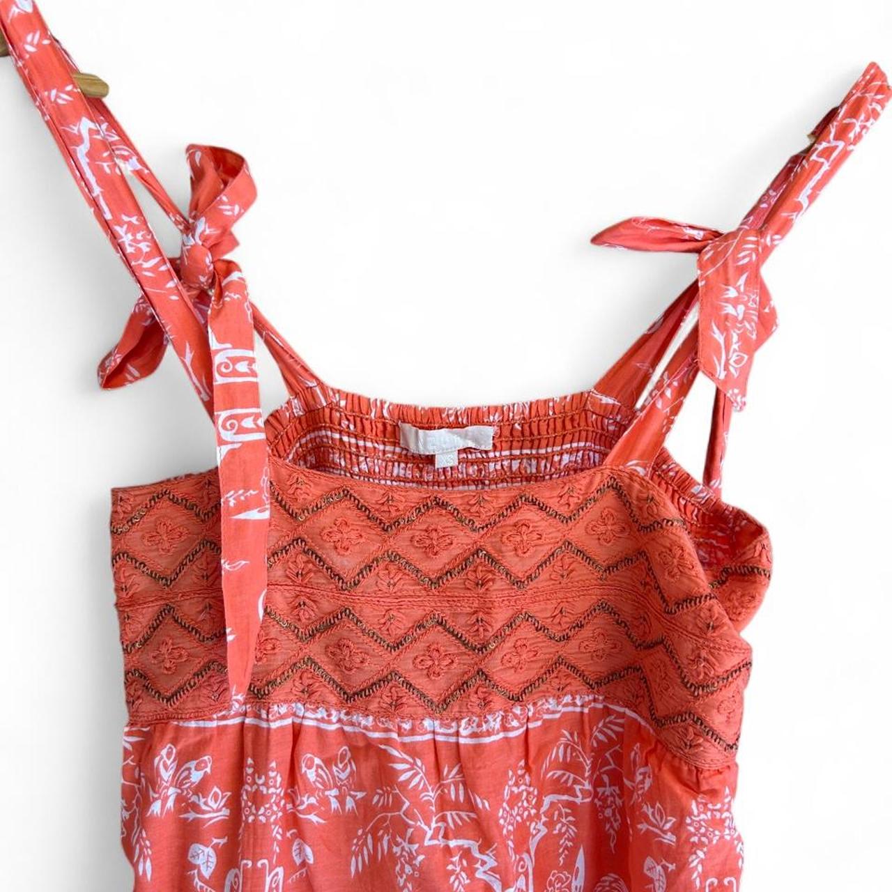 Azure Tropical Embroidered Tiered Sundress - Image 6
