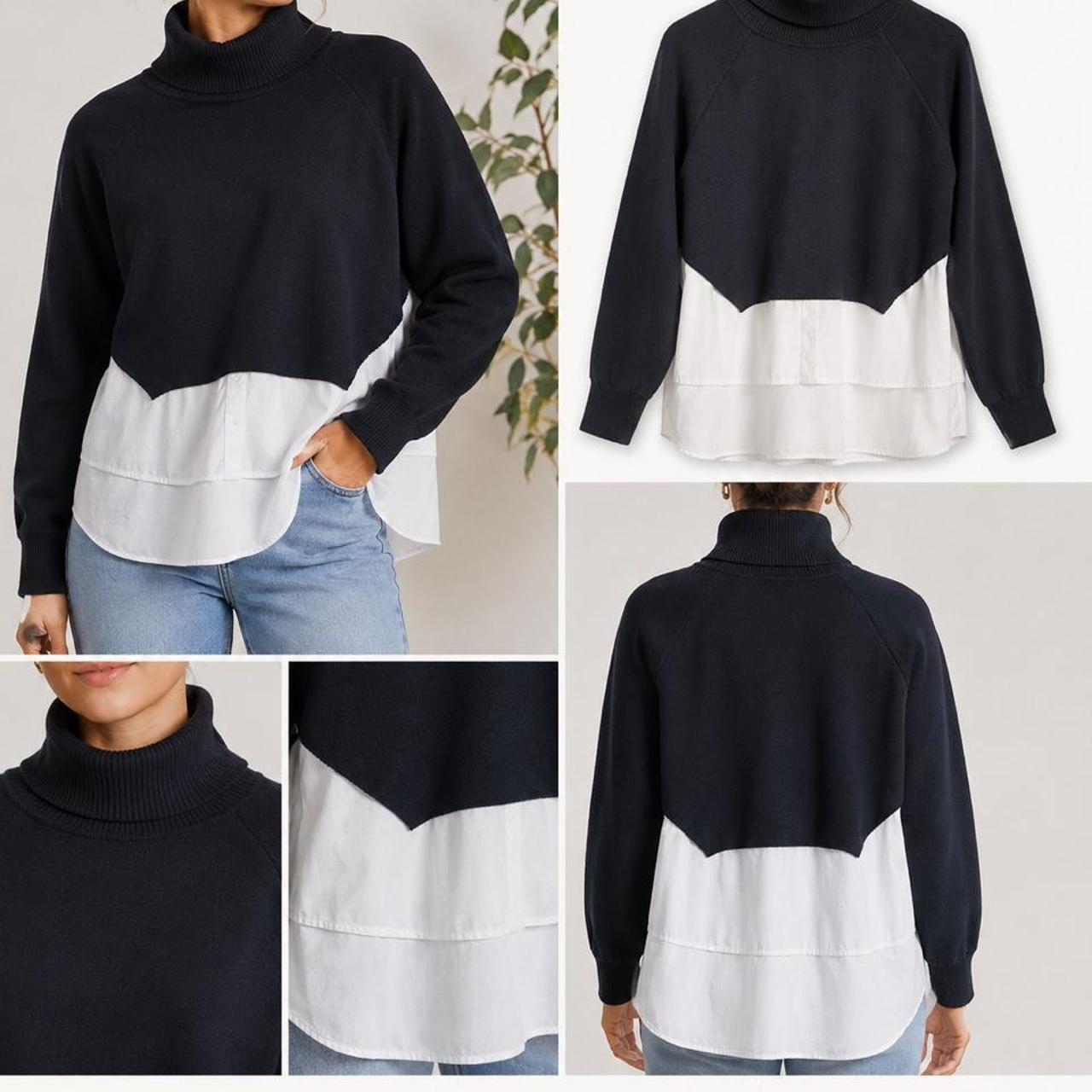 Caroline Morgan Australia Navy Layered Knit Jumper - Image 1