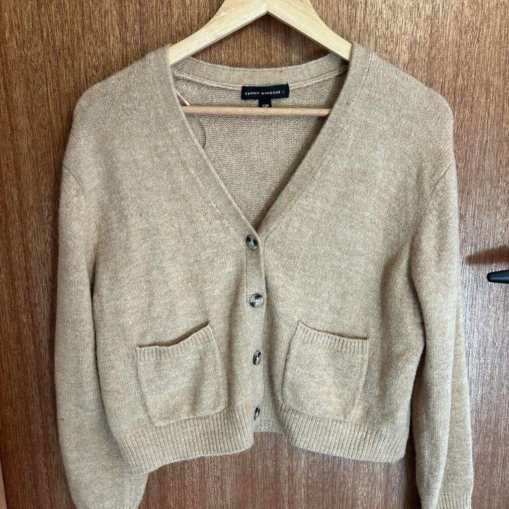 Dannii Minogue Petites Cropped Cardigan Tan - Image 2