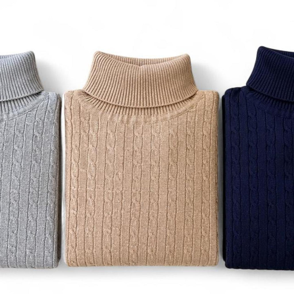 Set Of 3 Classic Roll Neck Knit Jumpers - Image 1