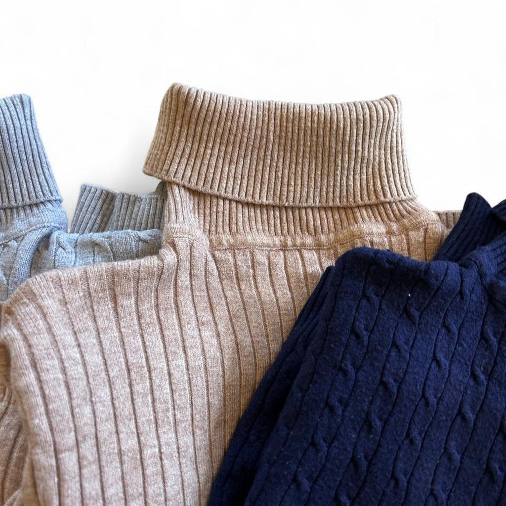 Set Of 3 Classic Roll Neck Knit Jumpers - Image 2