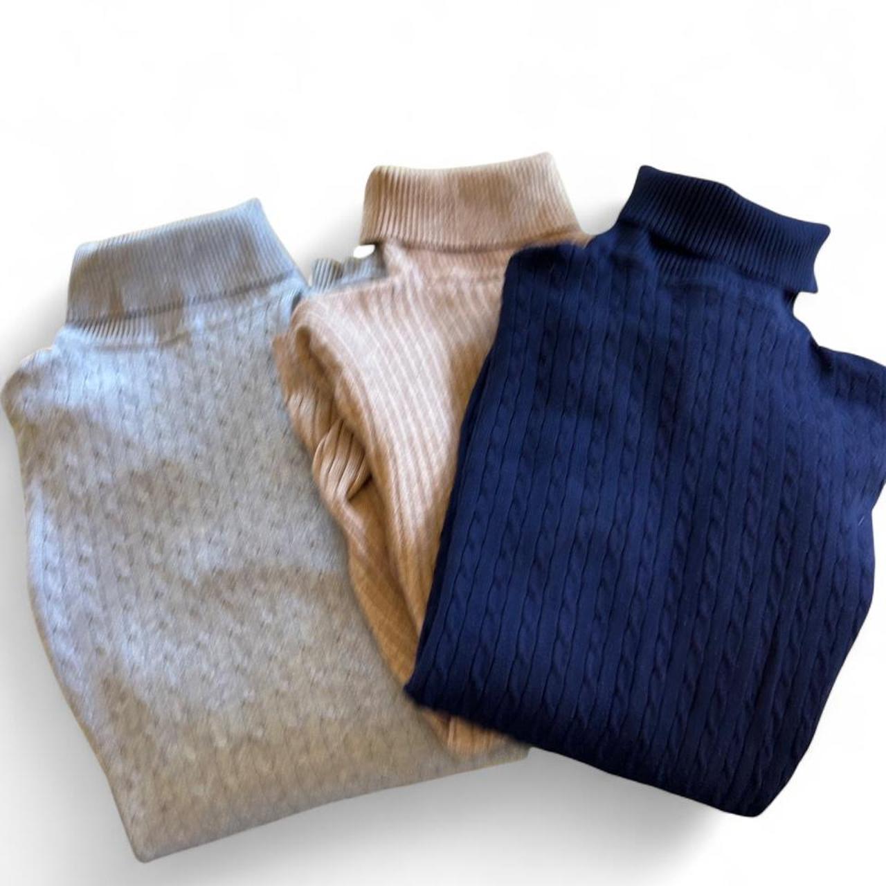 Set Of 3 Classic Roll Neck Knit Jumpers - Image 4
