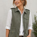 Authentic Women's Utility Vest Army Green Cotton - Image 1