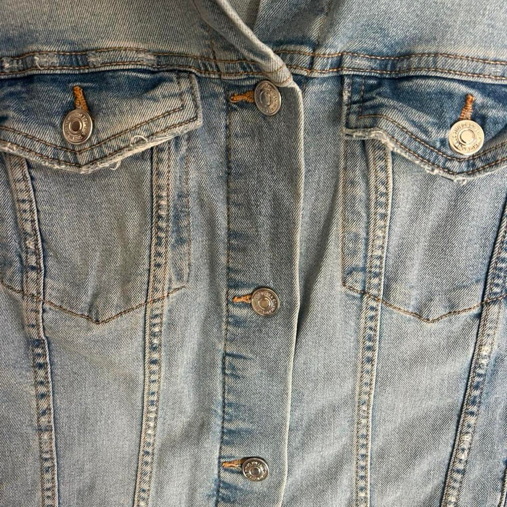 Stradivarius Wear What U Love Vintage Distressed Denim Jacket - Image 4
