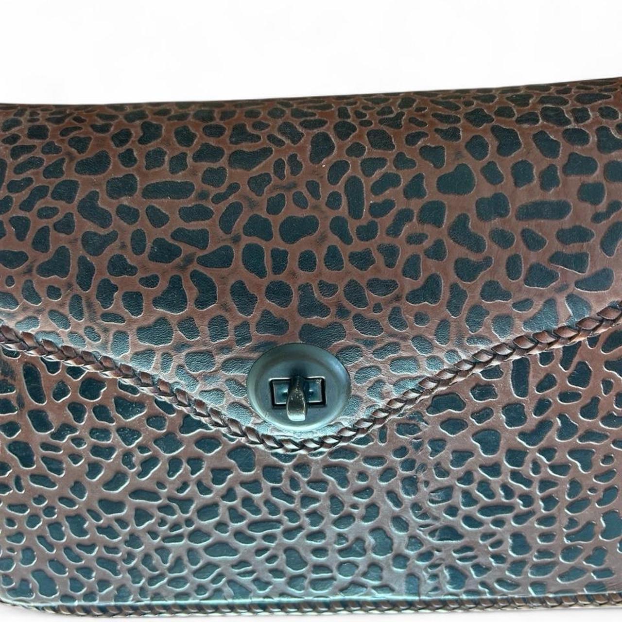Vintage Women's Embossed Brown Crossbody Shoulder Bag - Image 5