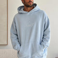 Fuego Oversized Fleece Hoodie In Baby Blue - Image 1