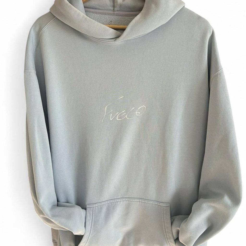 Fuego Oversized Fleece Hoodie In Baby Blue - Image 4
