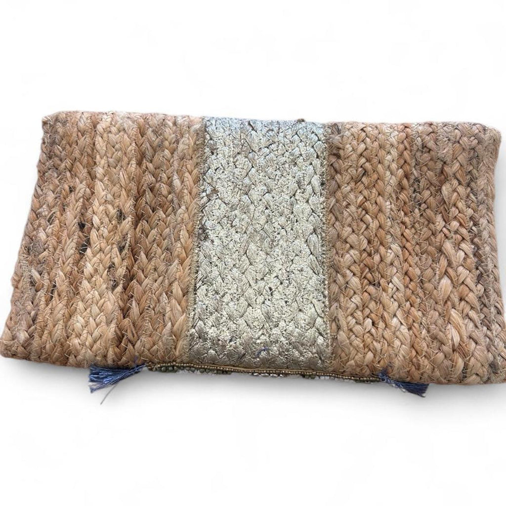 Genesis Women's Boho Woven Rattan Beaded Statement Clutch Bag - Image 2