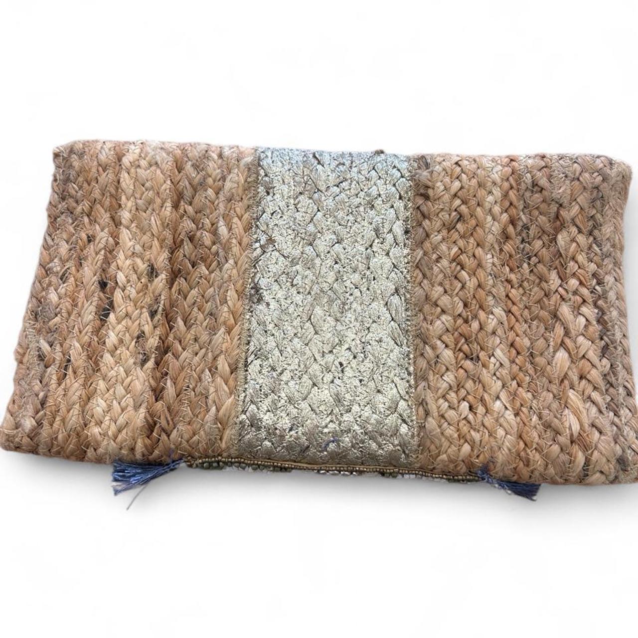 Genesis Women's Boho Woven Rattan Beaded Statement Clutch Bag - Image 2