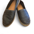 Isabella Rossi Black Leather Espadrille Flats - Image 1