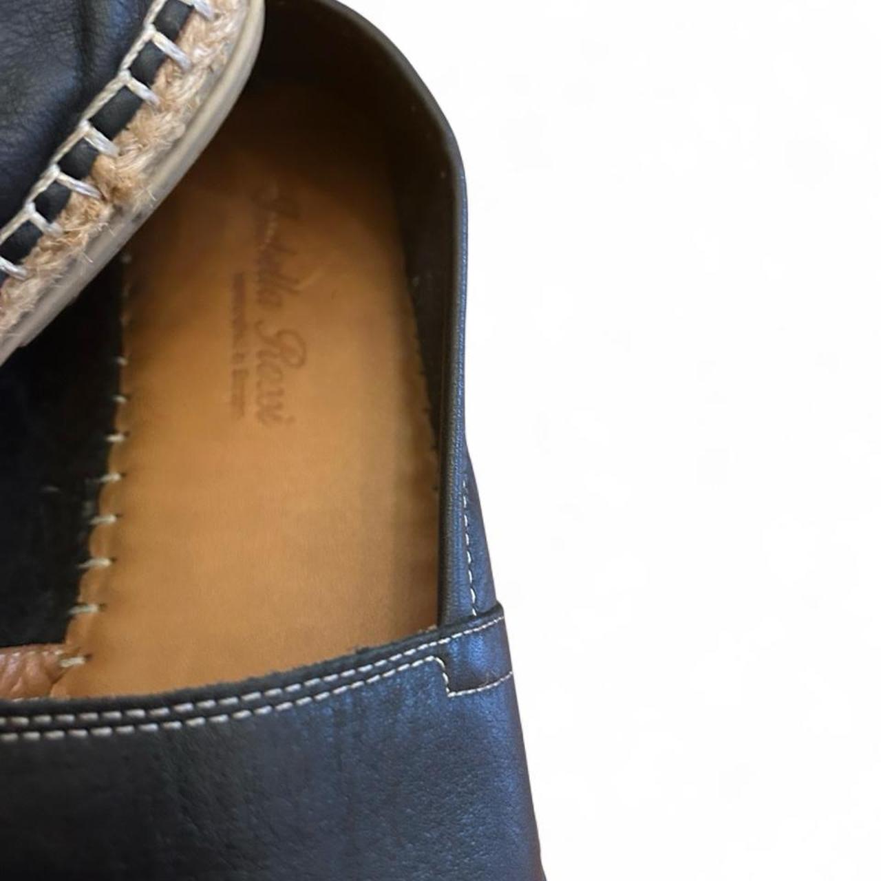 Isabella Rossi Black Leather Espadrille Flats - Image 3