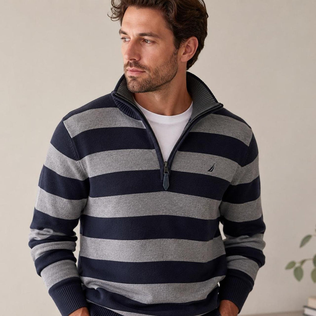 Nautica Men's 1/4 Zip Knit Cotton Jumper - Image 1