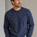 Wave Zone Slope Joe Crew Neck Sweatshirt Navy All Over Print - Image 1