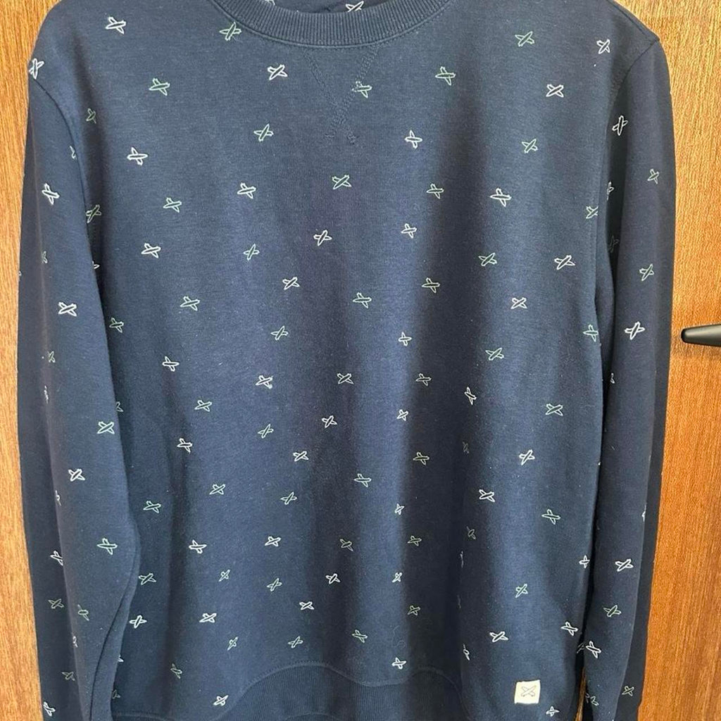 Wave Zone Slope Joe Crew Neck Sweatshirt Navy All Over Print - Image 4