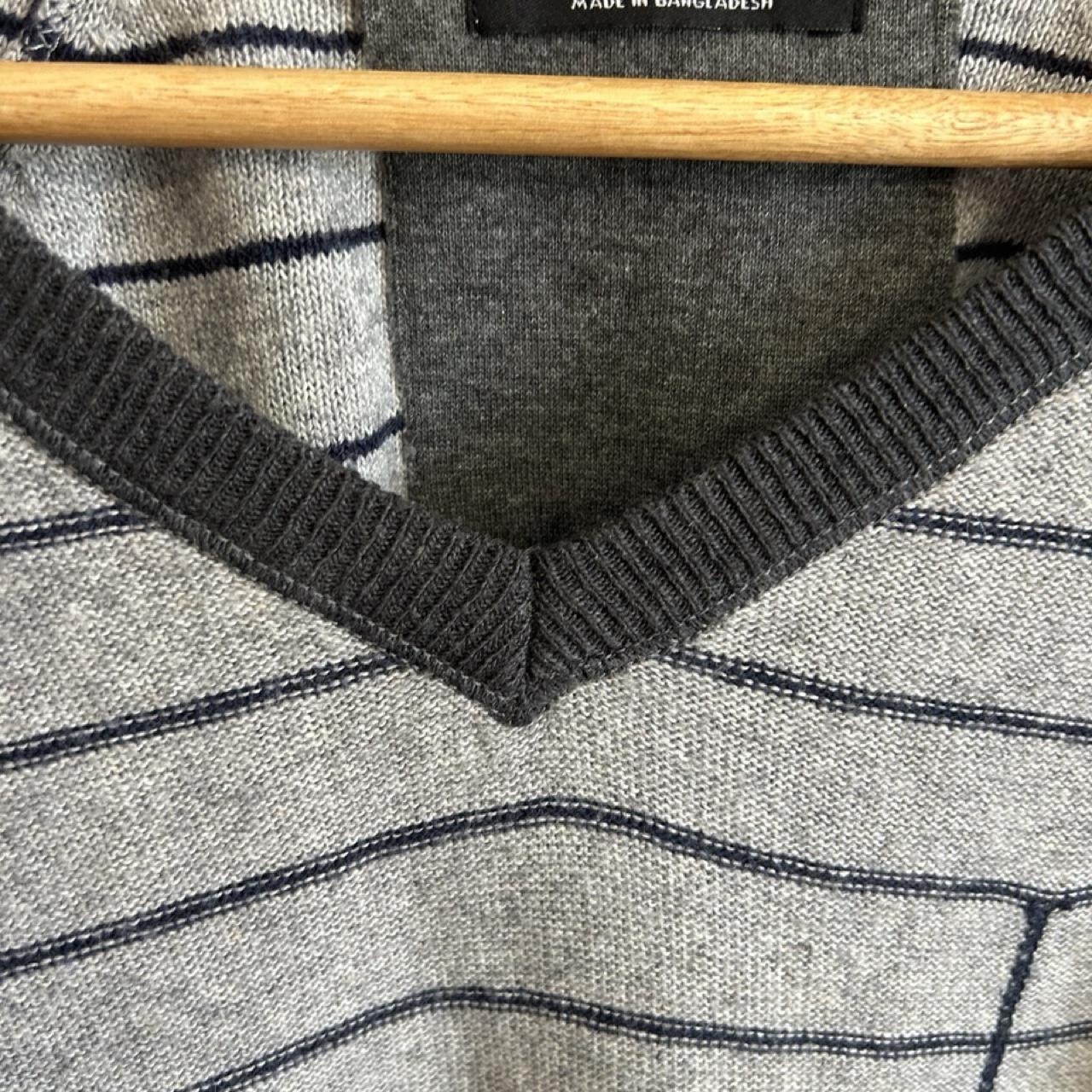 Zara Man Grey V-Neck Knit Jumper - Image 5