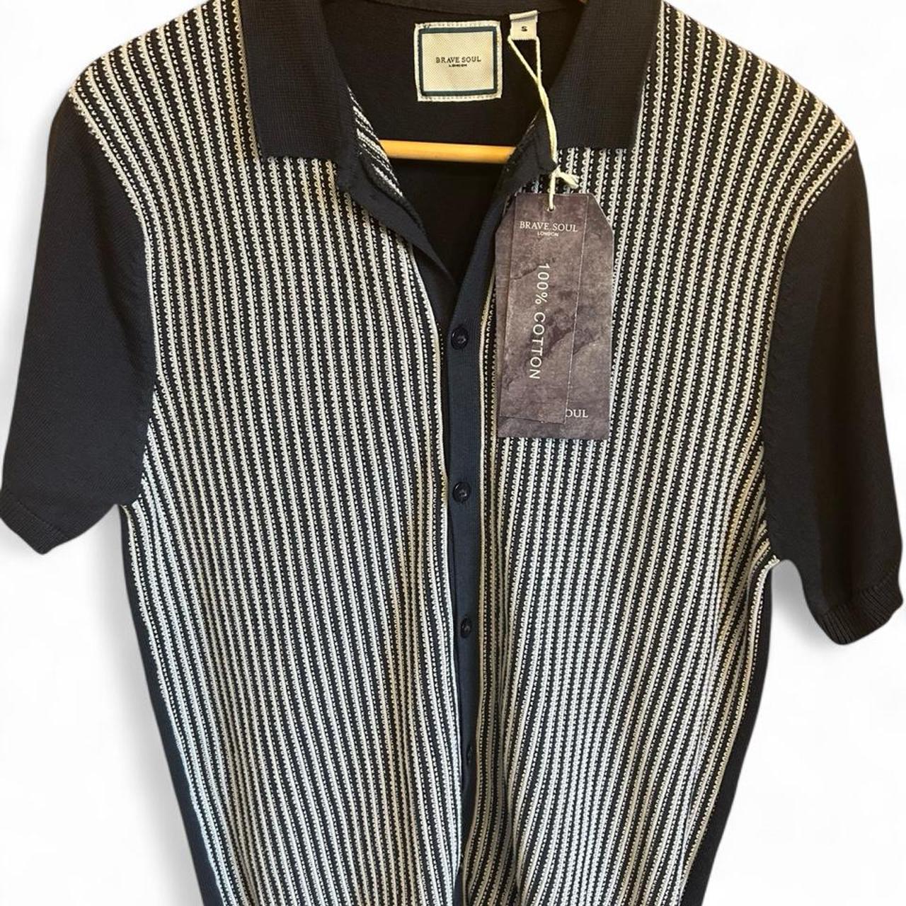 Brave Soul London Men's Knitted Button Front Polo Shirt - Image 1