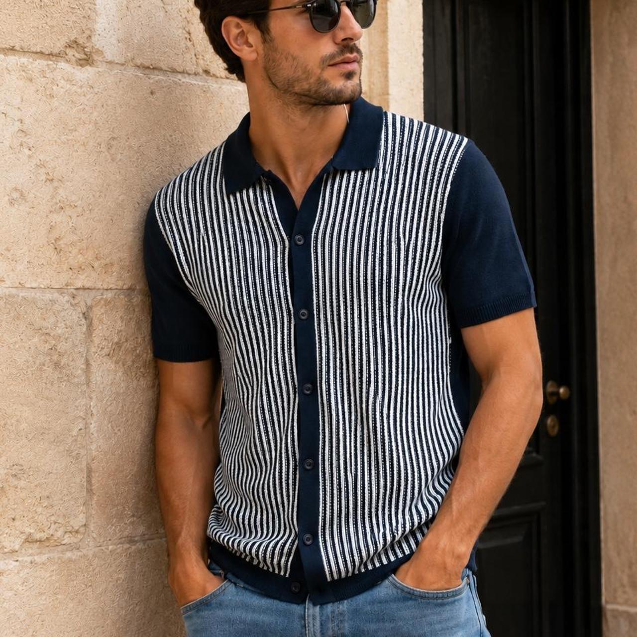 Brave Soul London Men's Knitted Button Front Polo Shirt - Image 2