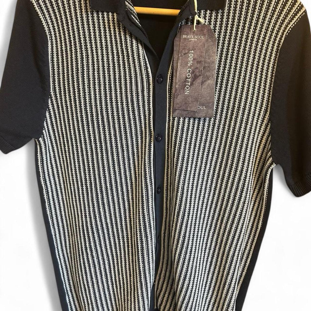 Brave Soul London Men's Knitted Button Front Polo Shirt - Image 4