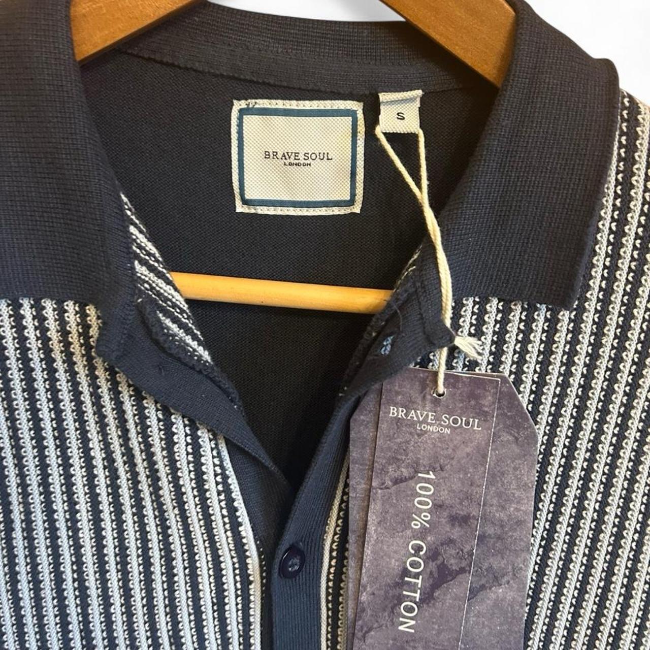 Brave Soul London Men's Knitted Button Front Polo Shirt - Image 5