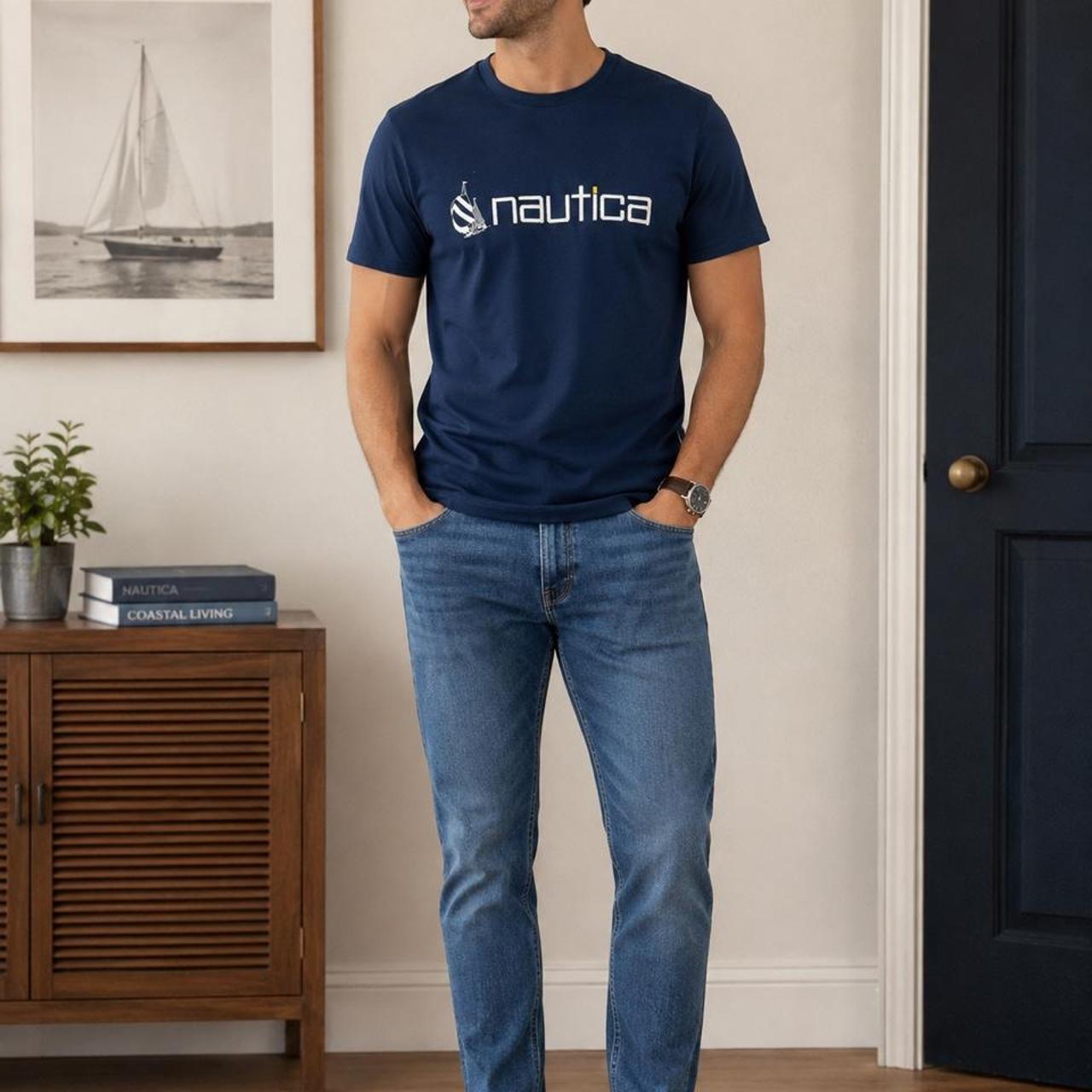 Nautica Men's Embroidered Logo Crew Neck T-Shirt - Image 2