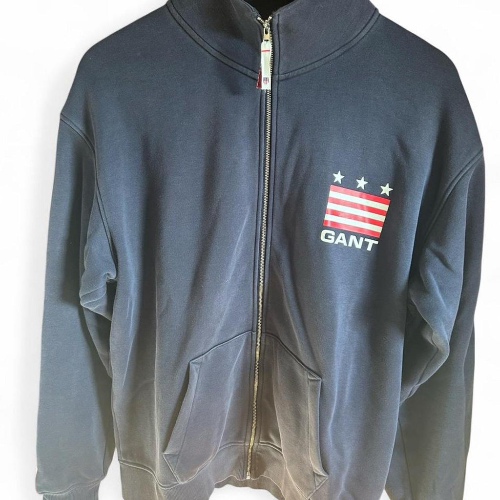 GANT Navy Full Zip Sweatshirt - Image 1