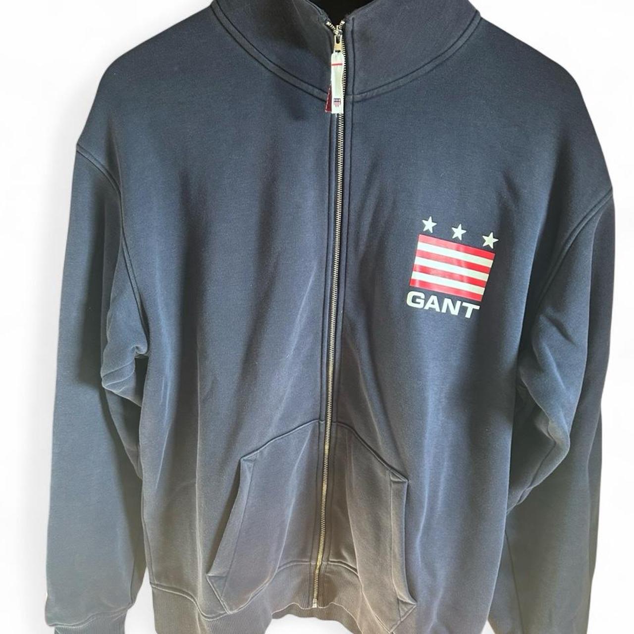GANT Navy Full Zip Sweatshirt - Image 1