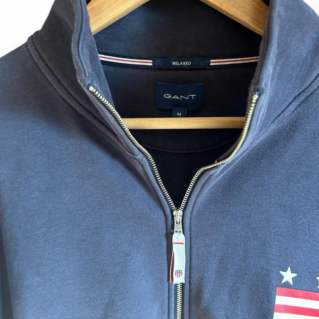 GANT Navy Full Zip Sweatshirt - Image 2