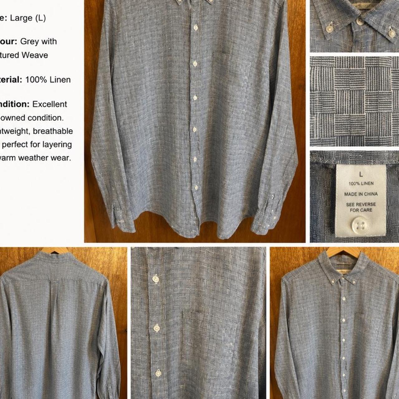Trenery Men's Long Sleeve Linen Shirt - Image 5