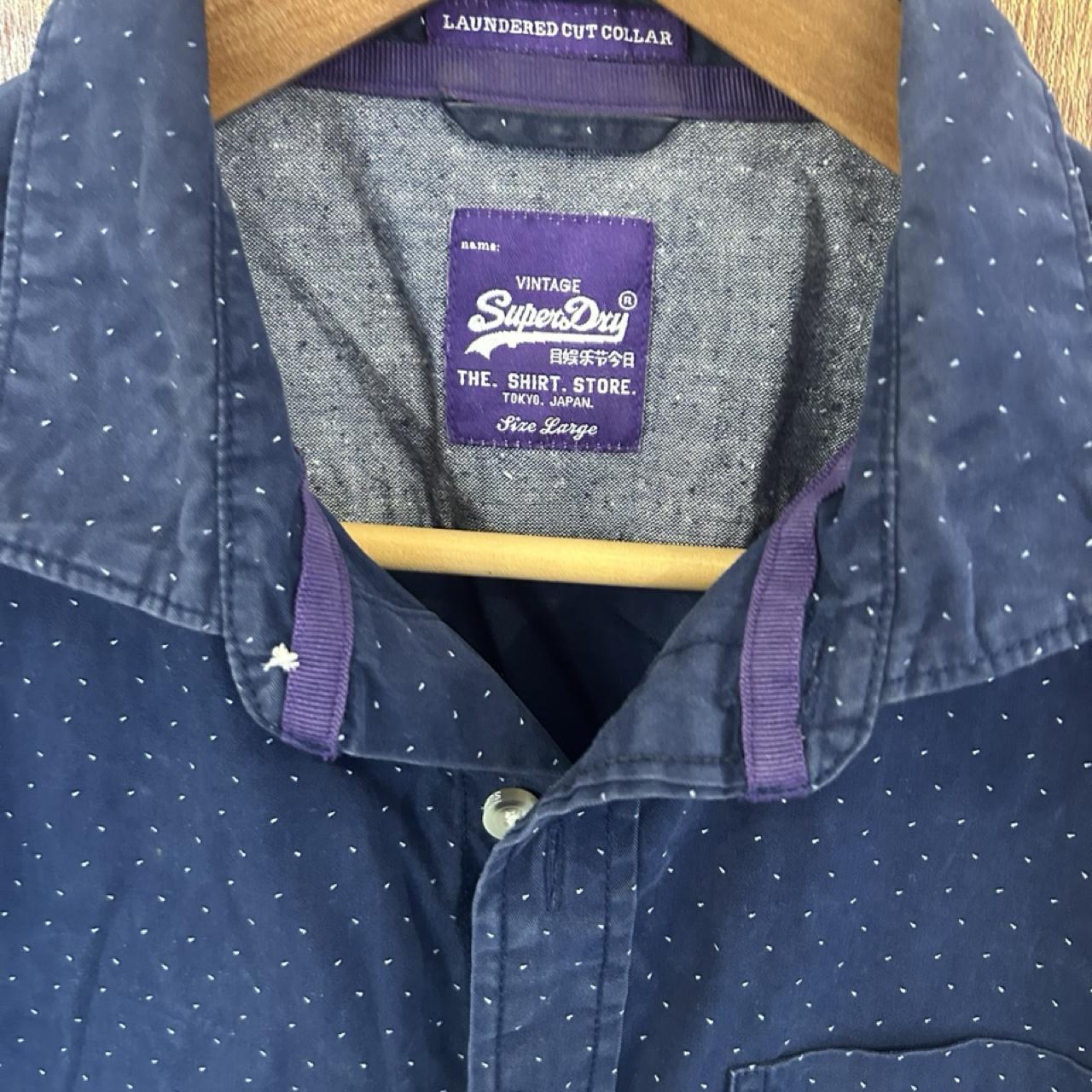 Superdry Vintage Shirt Store Long Sleeve Button Up Shirt Navy - Image 2